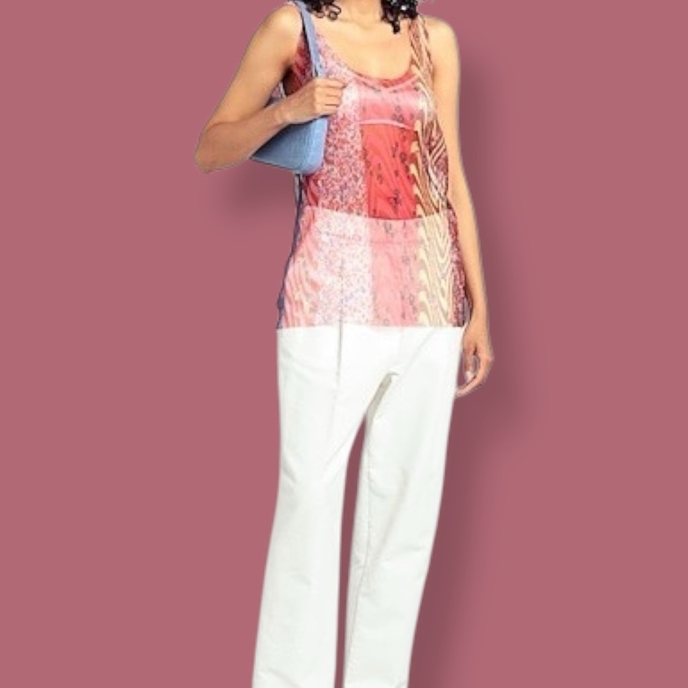 NWT Philosophy di Lorenzo Serafini ‘Patchwork Patterned Sleeveless Blouse’ OS